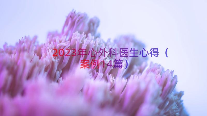 2023年心外科医生心得（案例14篇）