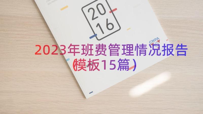 2023年班费管理情况报告（模板15篇）