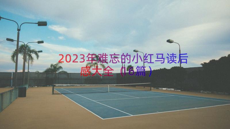 2023年难忘的小红马读后感大全（16篇）