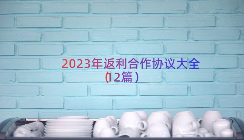 2023年返利合作协议大全（12篇）