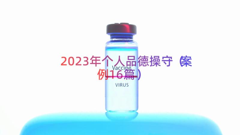 2023年个人品德操守（案例16篇）