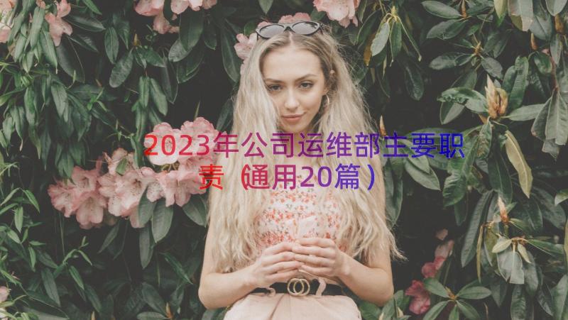 2023年公司运维部主要职责（通用20篇）