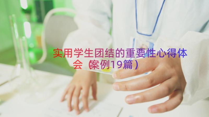 实用学生团结的重要性心得体会（案例19篇）