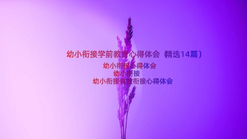 幼小衔接学前教育心得体会（精选14篇）