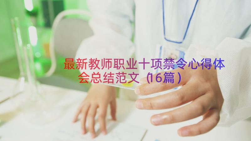 最新教师职业十项禁令心得体会总结范文（16篇）