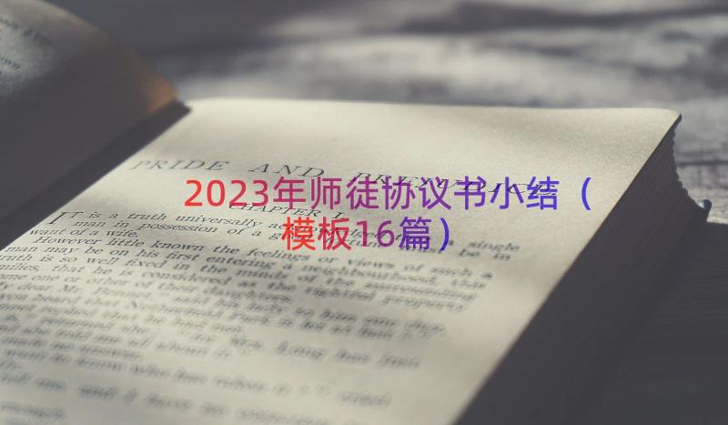 2023年师徒协议书小结（模板16篇）