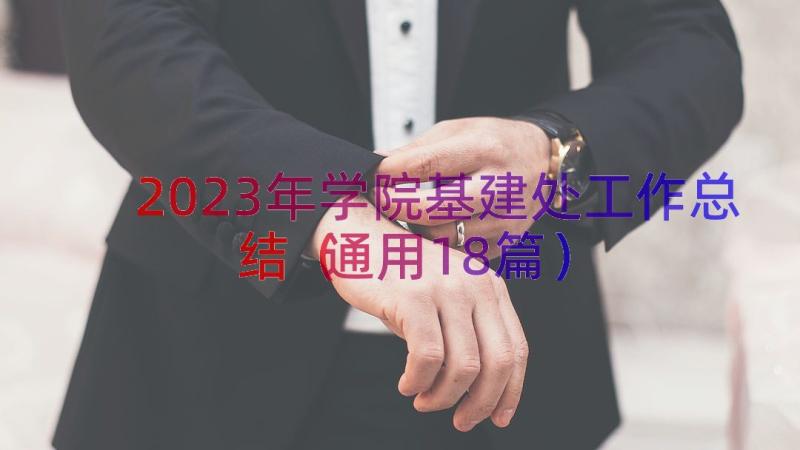 2023年学院基建处工作总结（通用18篇）