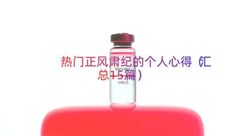 热门正风肃纪的个人心得（汇总15篇）