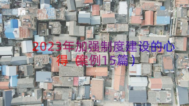 2023年加强制度建设的心得（案例15篇）