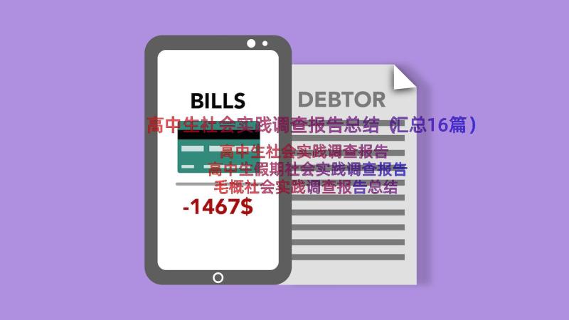 高中生社会实践调查报告总结（汇总16篇）