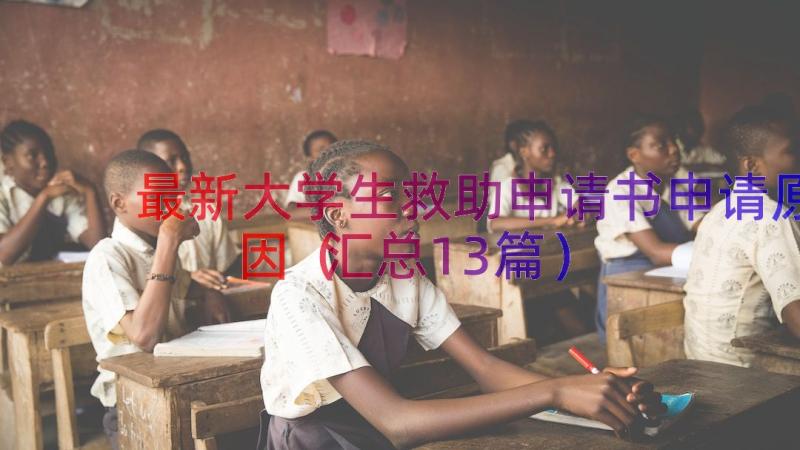 最新大学生救助申请书申请原因（汇总13篇）