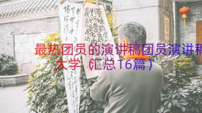 最热团员的演讲稿团员演讲稿大学（汇总16篇）