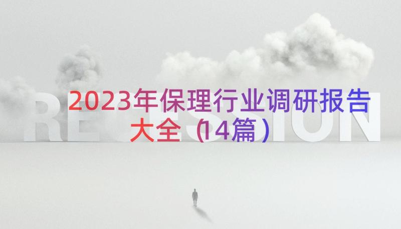 2023年保理行业调研报告大全（14篇）