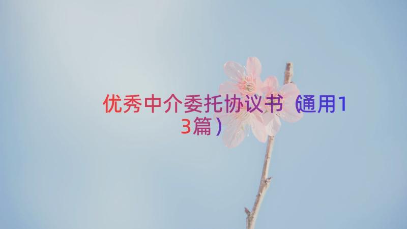 优秀中介委托协议书（通用13篇）