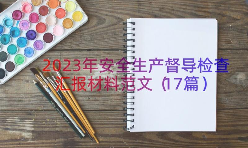 2023年安全生产督导检查汇报材料范文（17篇）