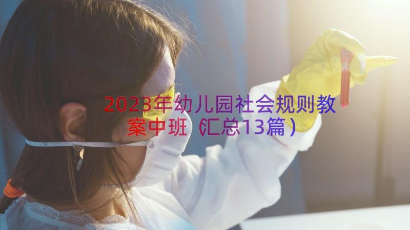 2023年幼儿园社会规则教案中班（汇总13篇）