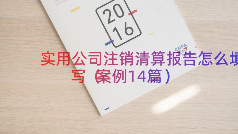 实用公司注销清算报告怎么填写（案例14篇）