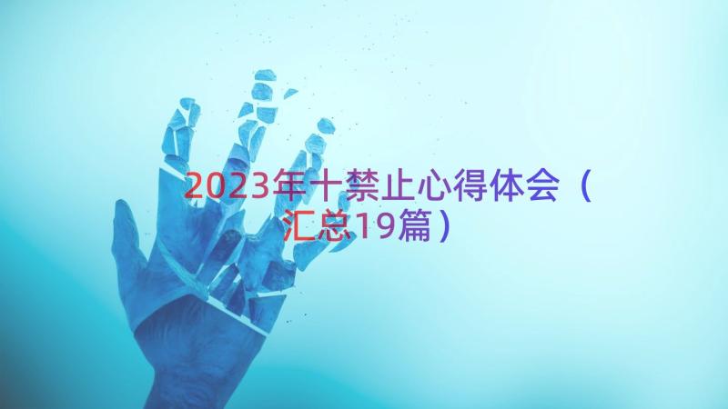 2023年十禁止心得体会（汇总19篇）