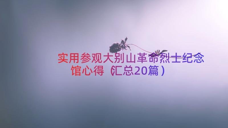 实用参观大别山革命烈士纪念馆心得（汇总20篇）