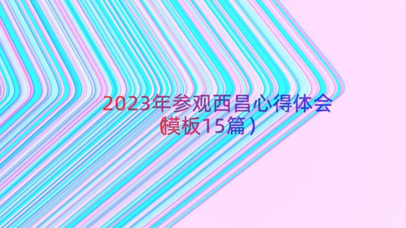 2023年参观西昌心得体会（模板15篇）