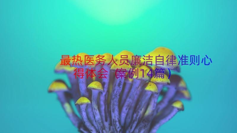 最热医务人员廉洁自律准则心得体会（案例14篇）