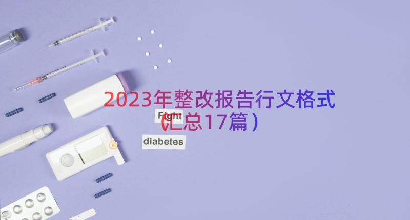 2023年整改报告行文格式（汇总17篇）