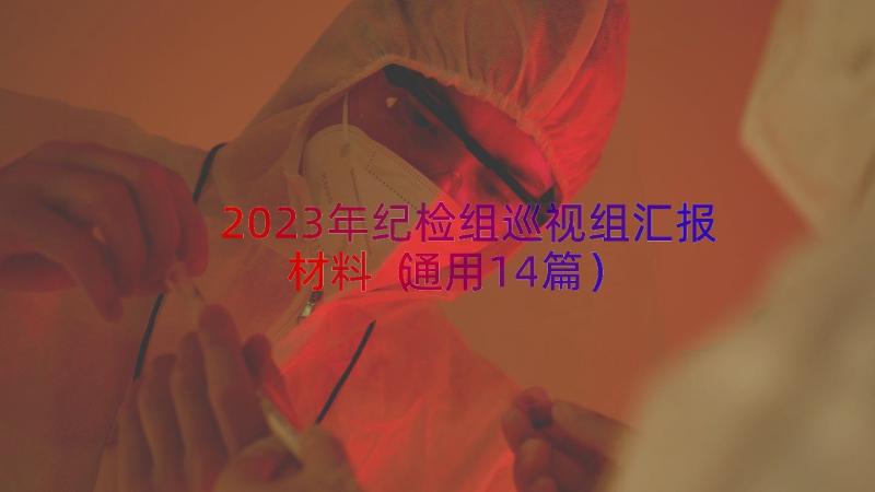 2023年纪检组巡视组汇报材料（通用14篇）