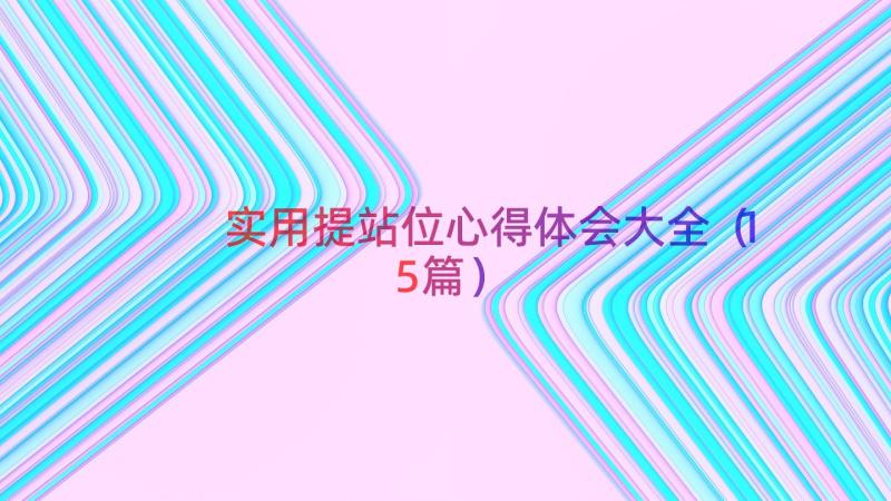 实用提站位心得体会大全（15篇）