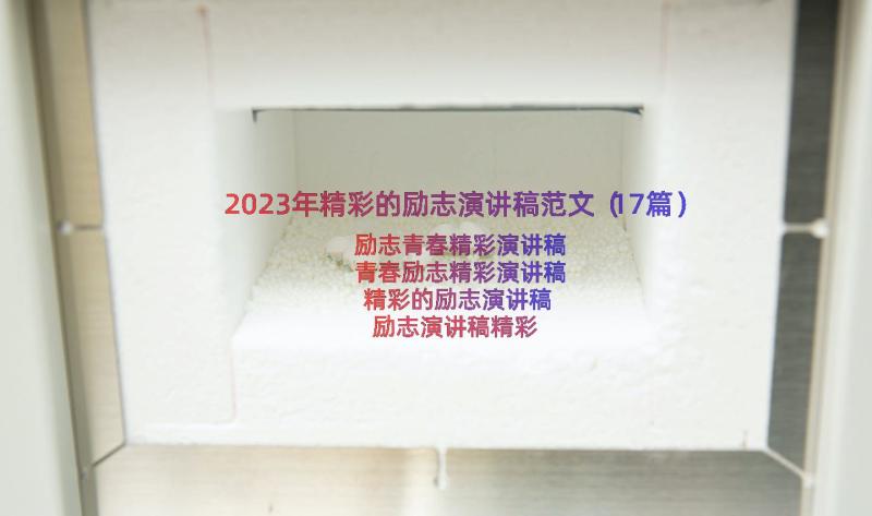 2023年精彩的励志演讲稿范文（17篇）