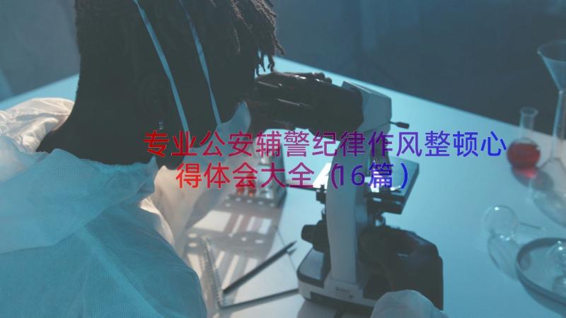 专业公安辅警纪律作风整顿心得体会大全（16篇）