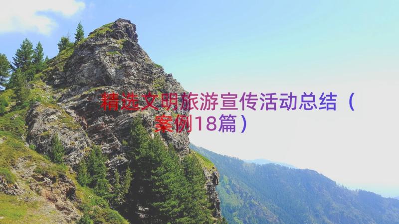 精选文明旅游宣传活动总结（案例18篇）