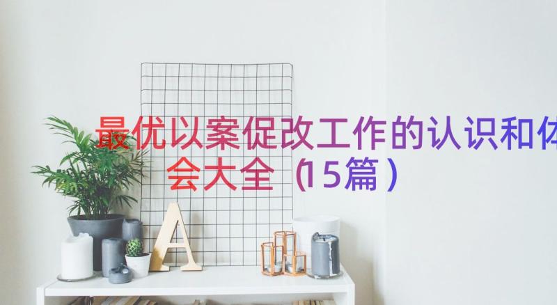 最优以案促改工作的认识和体会大全（15篇）