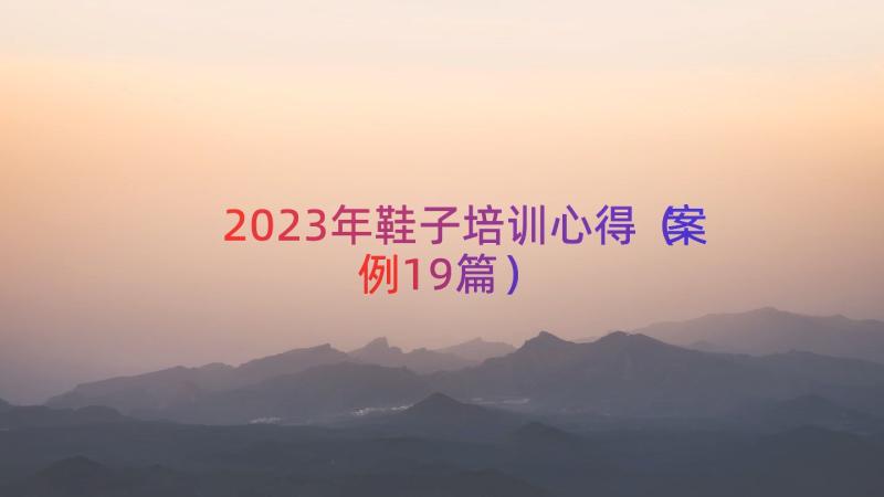 2023年鞋子培训心得（案例19篇）