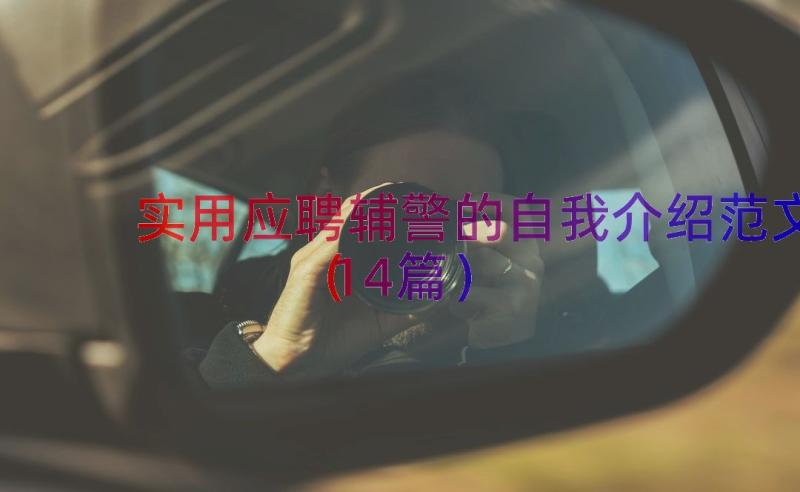 实用应聘辅警的自我介绍范文（14篇）