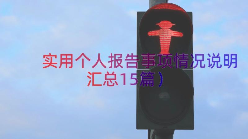 实用个人报告事项情况说明（汇总15篇）