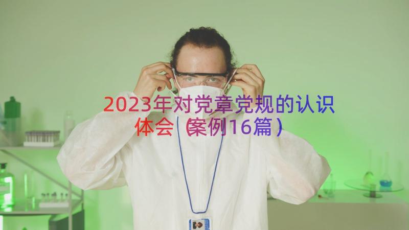 2023年对党章党规的认识体会（案例16篇）