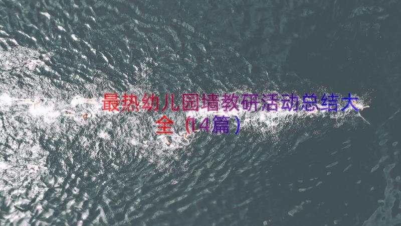 最热幼儿园墙教研活动总结大全（14篇）