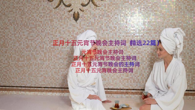 正月十五元宵节晚会主持词（精选22篇）