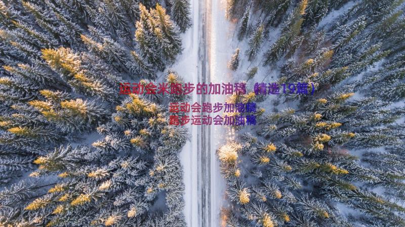 运动会米跑步的加油稿（精选19篇）