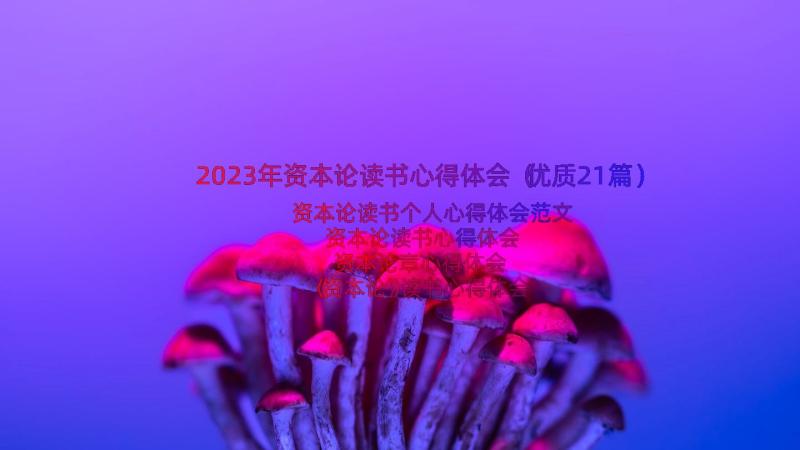 2023年资本论读书心得体会（优质21篇）