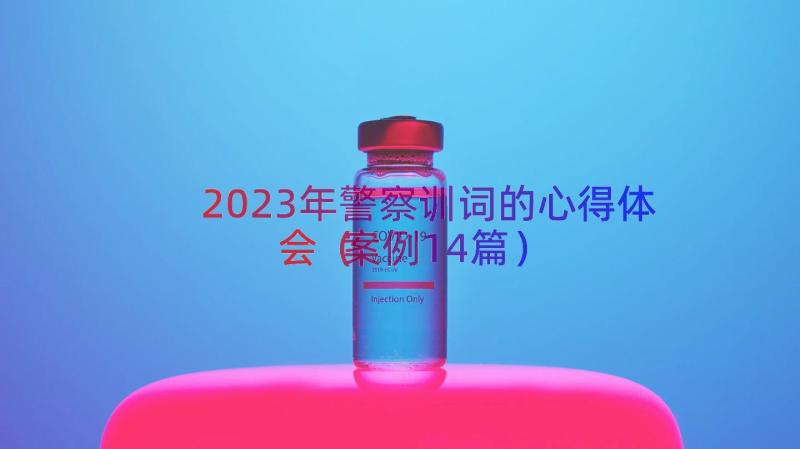 2023年警察训词的心得体会（案例14篇）