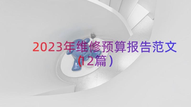 2023年维修预算报告范文（12篇）