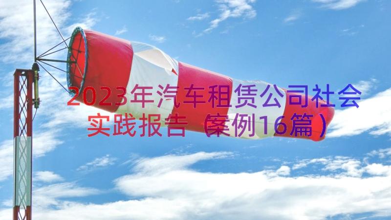 2023年汽车租赁公司社会实践报告（案例16篇）