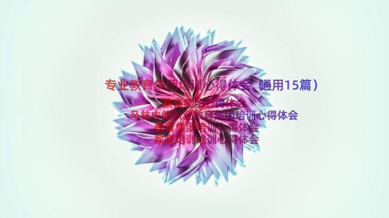 专业教育集团培训心得体会（通用15篇）