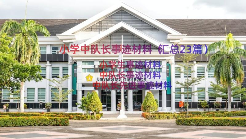 小学中队长事迹材料（汇总23篇）