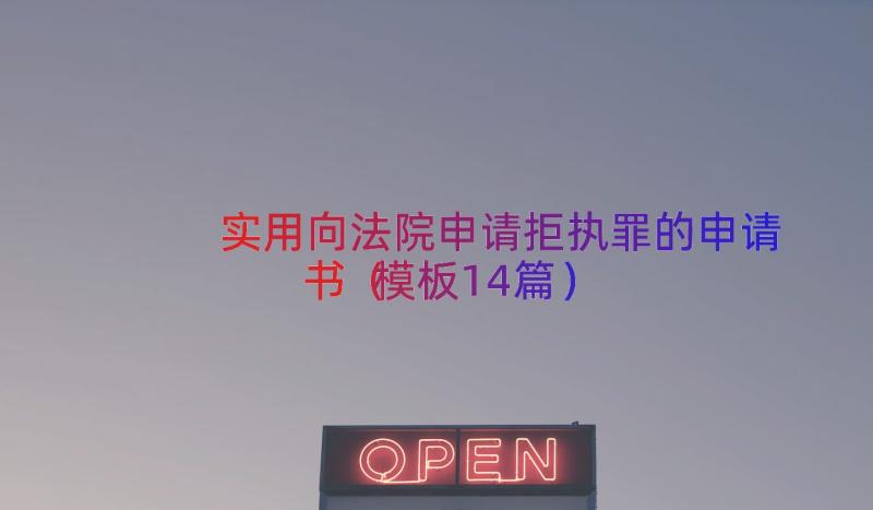 实用向法院申请拒执罪的申请书（模板14篇）