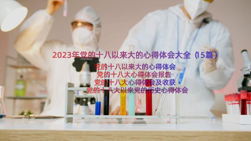 2023年党的十八以来大的心得体会大全（15篇）