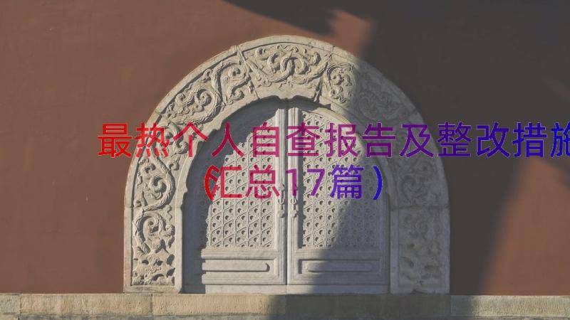 最热个人自查报告及整改措施（汇总17篇）