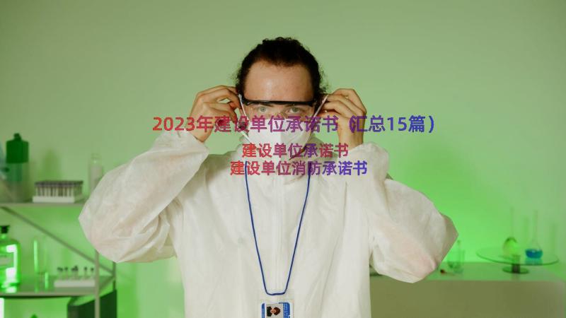 2023年建设单位承诺书（汇总15篇）