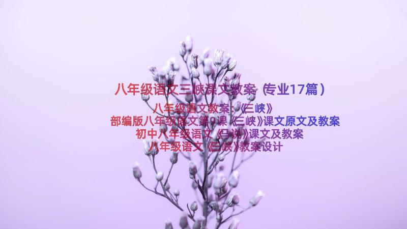 八年级语文三峡课文教案（专业17篇）